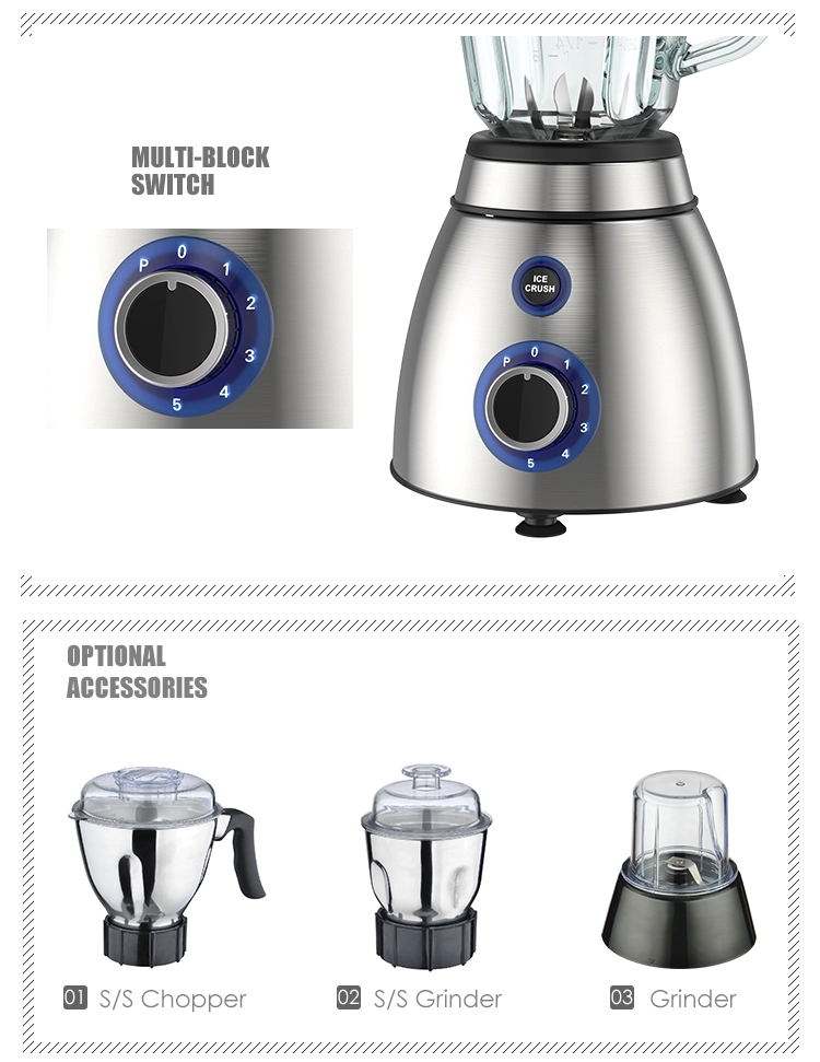 hot sales 500W stainless steel base glass jar table blender fruit blender juice blender