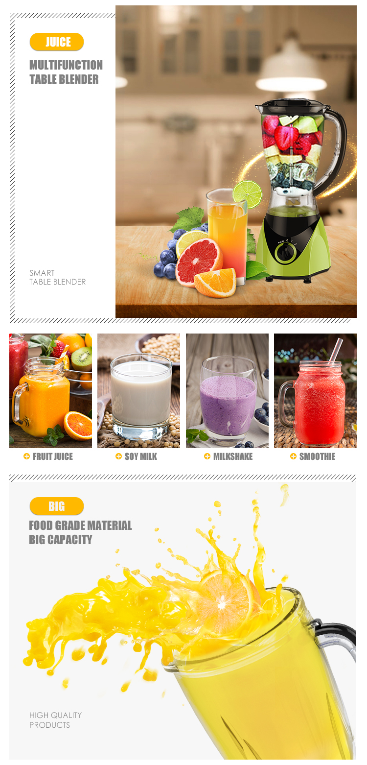 2019 hot selling glass jar fruit and food blender