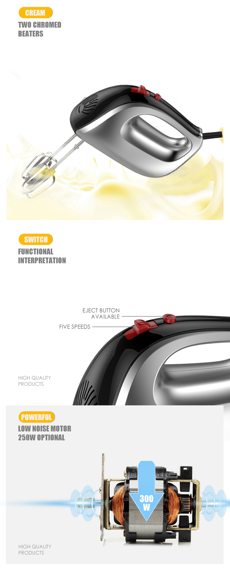 Beauty Industrial Immersion Blender Food Hand Mixer Commercial