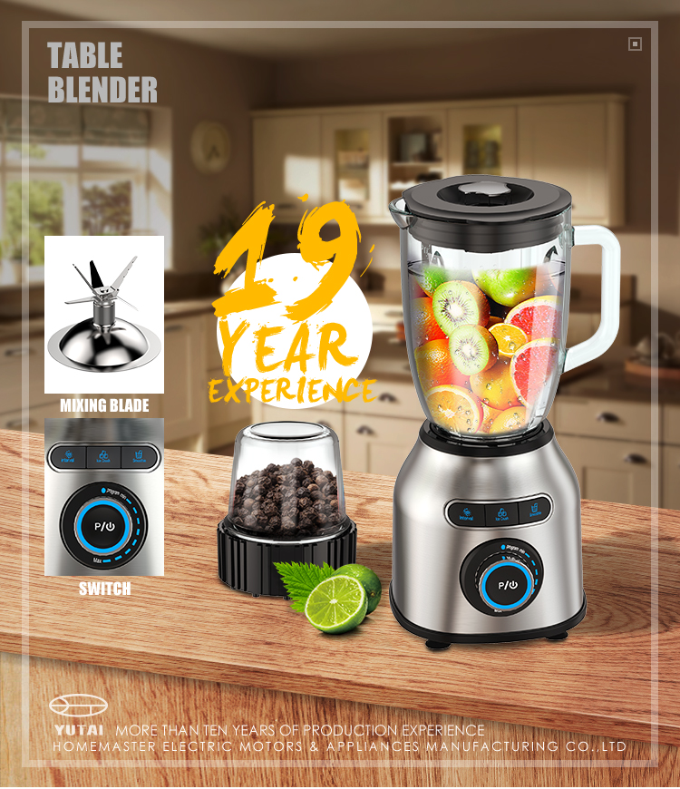 High Power 1800W Electric Multifunction Smoothie Food Fruit Vegetable Steel Stainless Blender