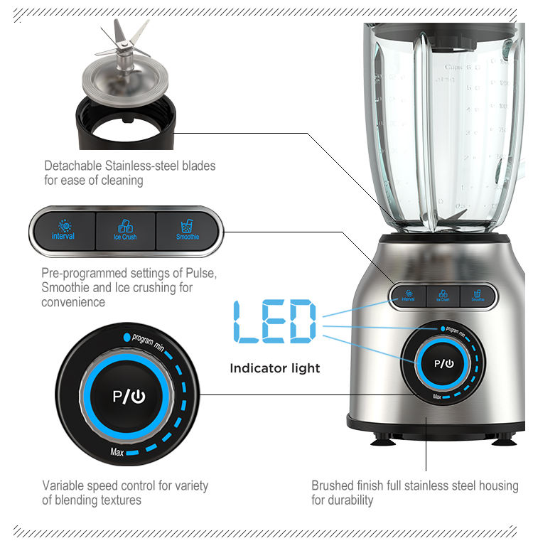 Commercial Heavy Duty High Power Ice juicer blender