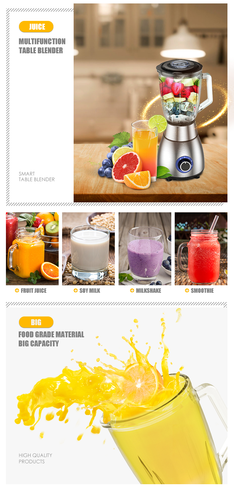 Home Appliance Glass Jug Blender With Grinder