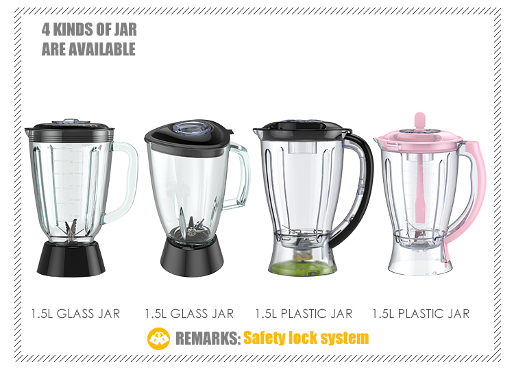 2019 hot selling glass jar fruit and food blender