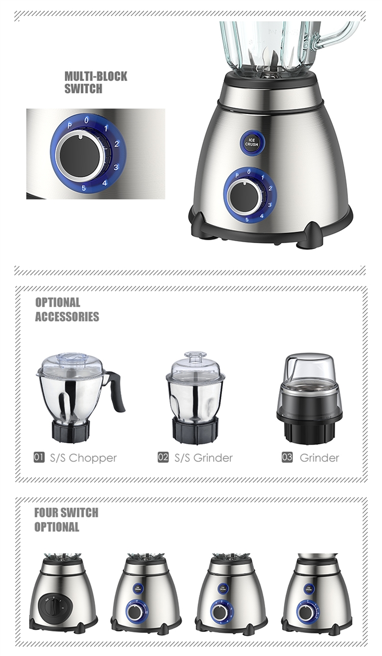 Electric Smoothie Juicer Stainless Steel Grinder Blender