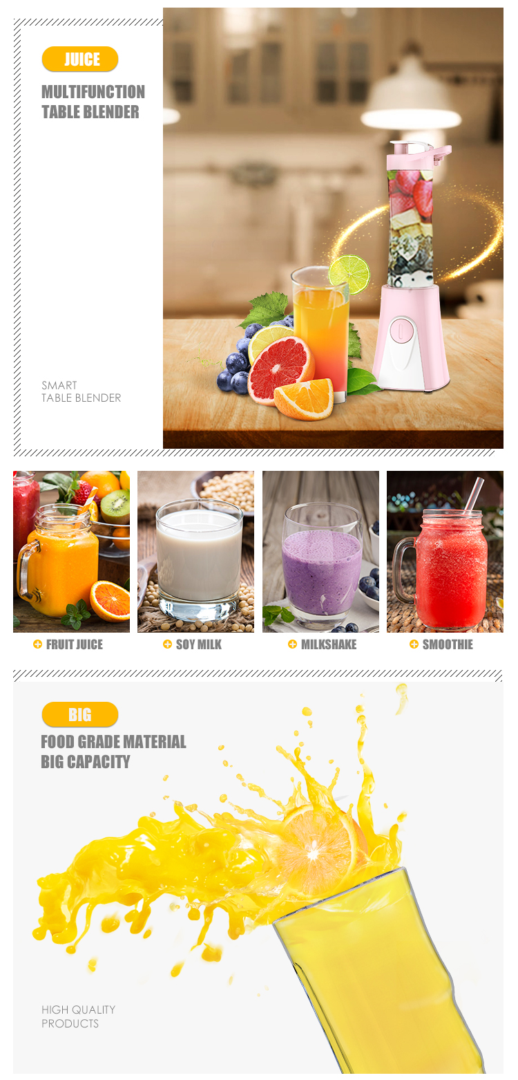 Rechargeable Personal Sports Fruit Blender / Mini Protein Shake Blender / Smoothie Maker Blender