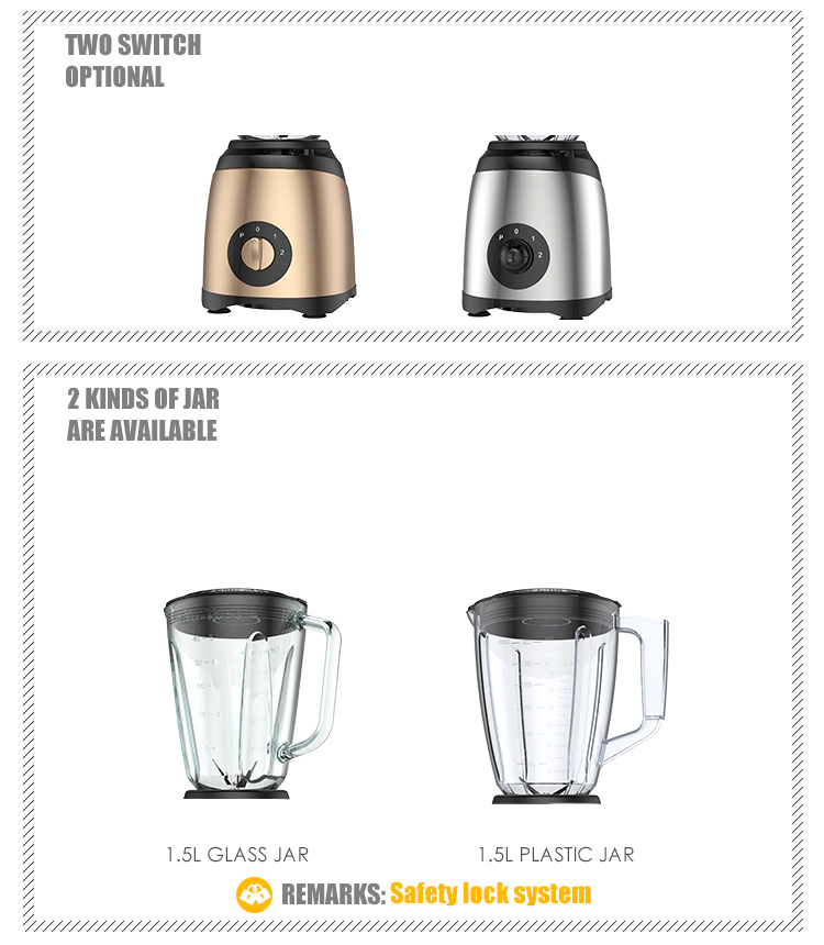 New Design Professional Safety System Heavy Duty Commercial Cooking Smoothie Blender