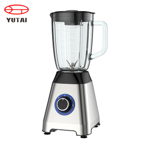 New 500W 1.75L glass jar with grinder rotary switch with 2 speeds and pulse function stainless steel housing blender