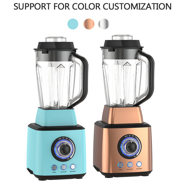 Commercial blender with electric vacuun pressing cover heavy duty powerful 2200W variable speeds ice crush 6 blades