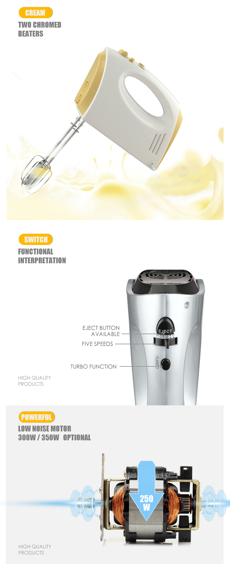 2019 Best Selling Electric Hand Food Mixer Hand Mixer