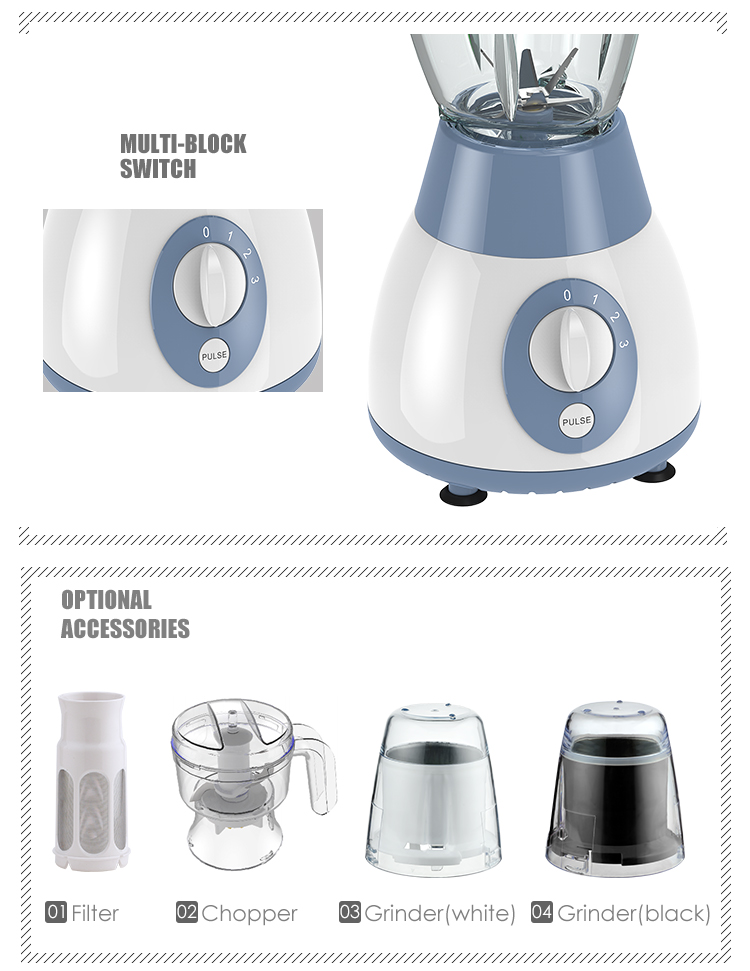 hot sales stainless steel base glass jar table blender fruit blender juice blender