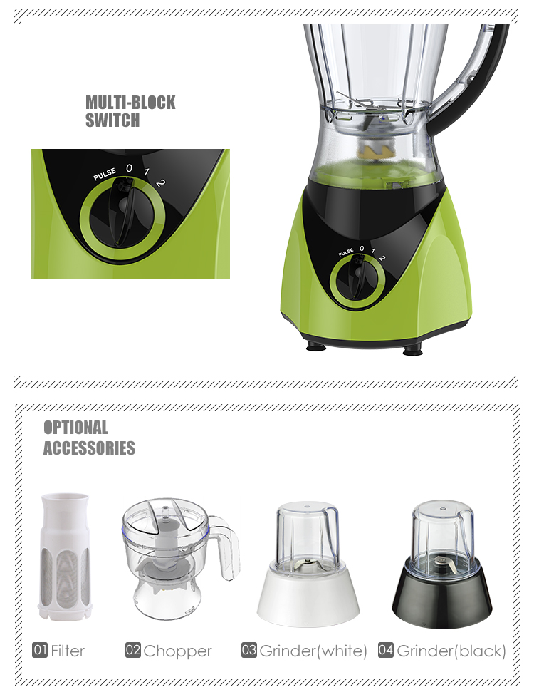 2019 hot selling glass jar fruit and food blender