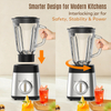 800W 1.5L Table Countertop 2 Speed Stainless Steel Body 6 Blades Glass Electric Smoothies Shakes Ice Crushing Juicer Grinding Food Processor Household Blender
